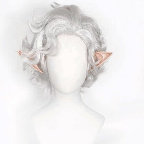 SeeCosplay Baldur's Gate 3 Game Astarion Cosplay Silver Curls Wig And Ear Cosplay Costume Accesories Halloween Carnival Prop