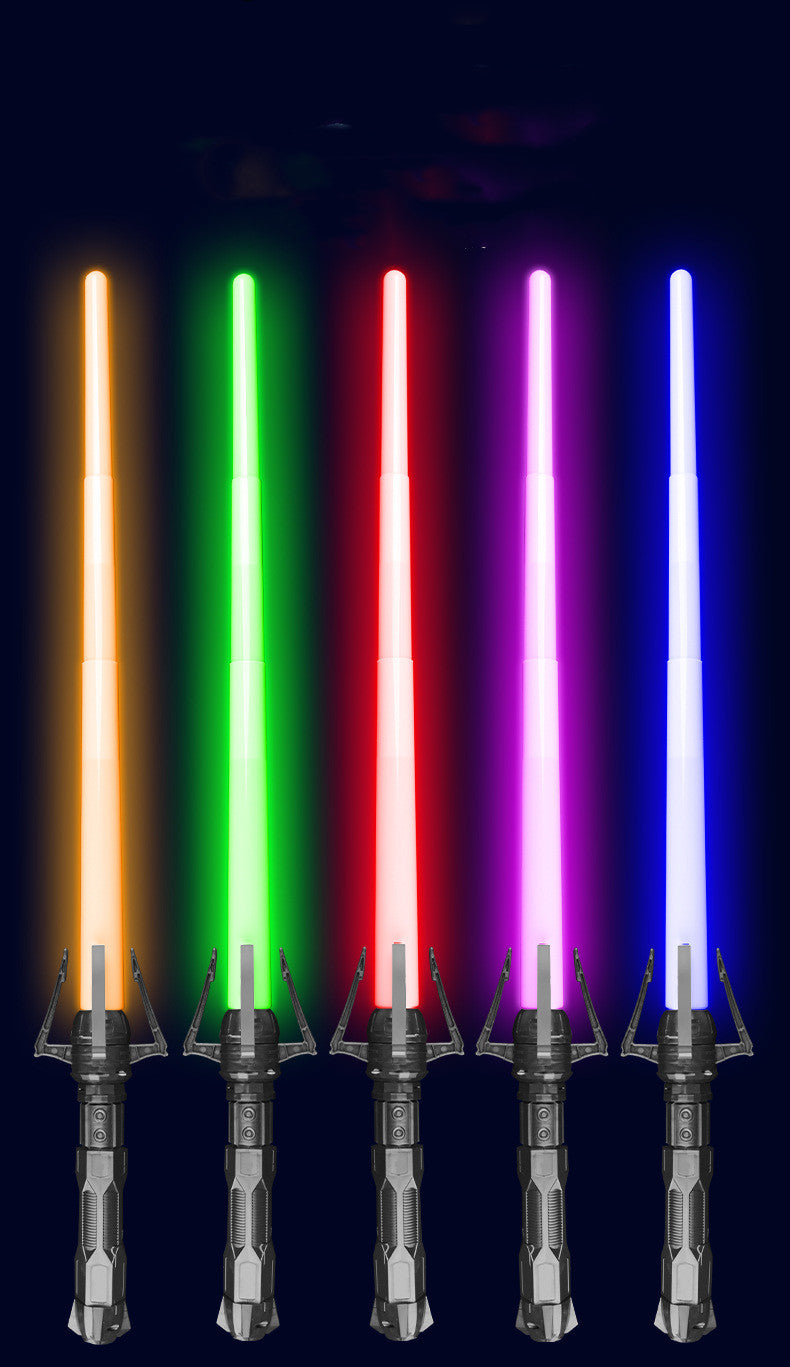 Lichtschwerter (2 Sets) 7 Farben Stretch 2-in-1 LED Laser Spielzeug Halloween Cosplay Zubehör