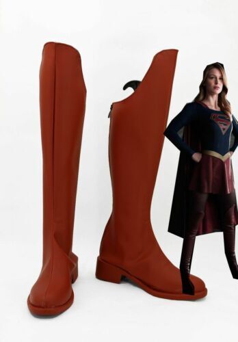 SeeCosplay Supergirl Kara Danvers Red Boots Cosplay Shoes