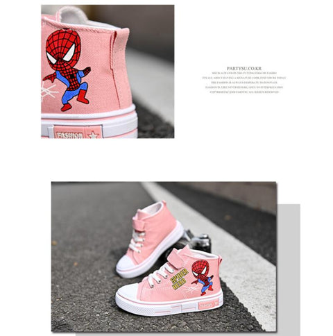 Seecosplay Cartoon Spiderman Kinder Segeltuchschuhe Weicher Boden Anti-Rutsch Unisex Turnschuhe für Kinder
