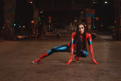Seecosplay Marvel Spiderman Jumpsuit Cosplay Spider Girl Sexy Zentai Kostüm Bodysuit Fancy Outfit Partykleid für Damen
