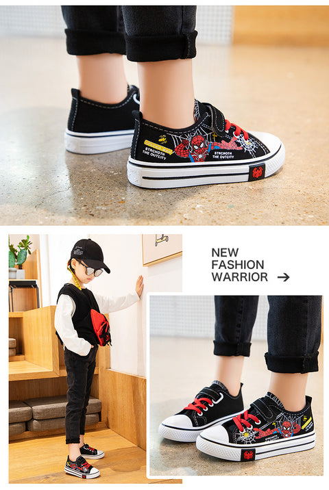 Seecosplay Disney Spiderman Children Canvas Shoes Teenager Running Sneakers Kids Casual Shoes