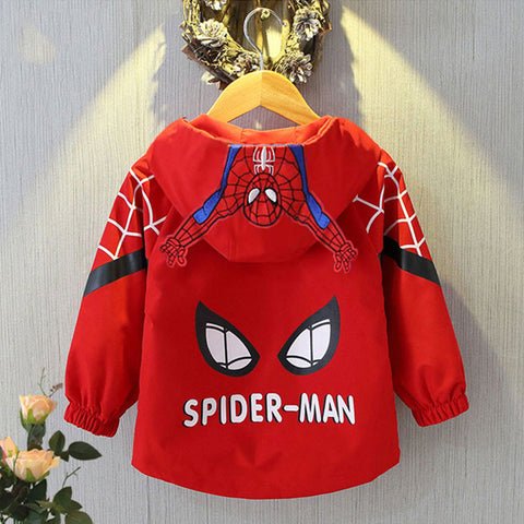 Seecosplay Anime Spiderman Children Hooded Jackets Casual Clothes Cartoon Outerwear Sports Coats for Kids