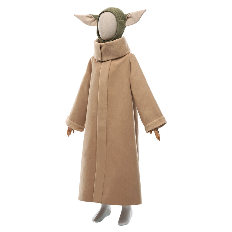 SeeCosplay The Mando Season 2-Baby Yoda Grogu Coat Headgear Cosplay Costume for  Kids