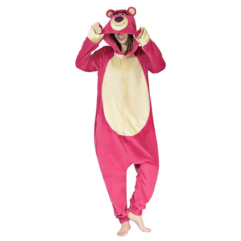 SeeCosplay Toy Story 3 Lotso Strawberry Bear Pyjama Nachtwäsche Weihnachten Halloween Cosplay Kostüm