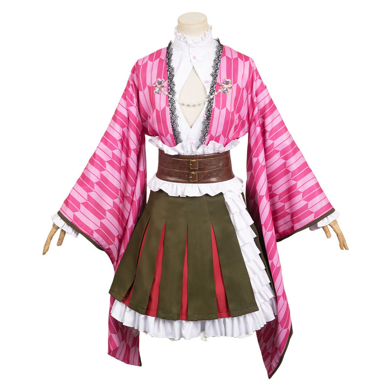 Anime Kanroji Mitsuri Pink Kimono Set Outfits Cosplay Costume Halloween Carnival Suit