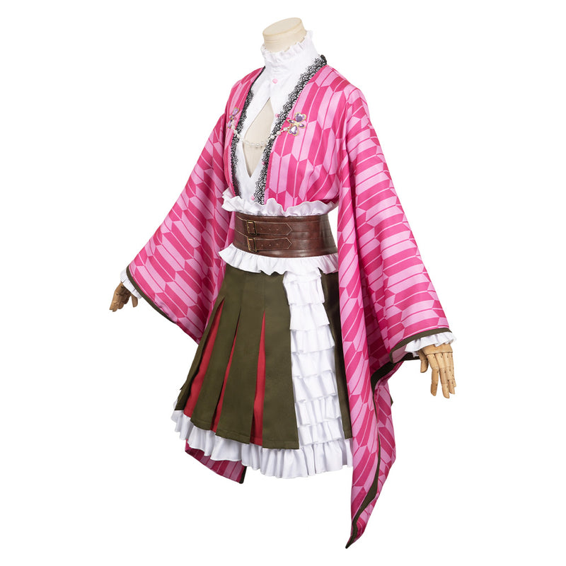 Anime Kanroji Mitsuri Pink Kimono Set Outfits Cosplay Costume Halloween Carnival Suit