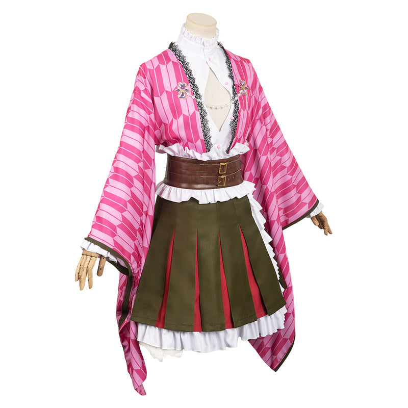 Anime Kanroji Mitsuri Pink Kimono Set Outfits Cosplay Costume Halloween Carnival Suit