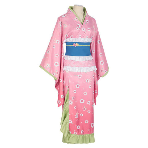 Kanroji Mitsuri Women Pink Kimono Party Halloween Cosplay Costume