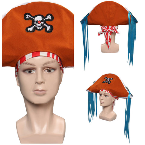 SeeCosplay One Piece Buggy Orange Pirate Hat Headgear Party Carnival Halloween Cosplay Accessories