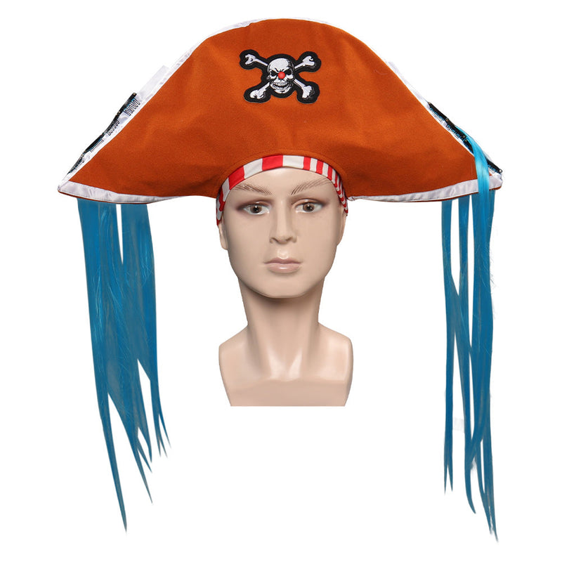 One Piece:Costume Buggy Hat Orange Pirate Hat Headgear Party Carnival Halloween Cosplay Accessories