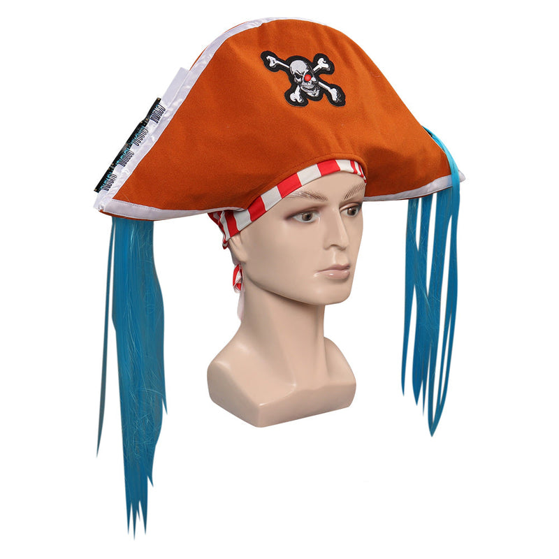 One Piece:Costume Buggy Hat Orange Pirate Hat Headgear Party Carnival Halloween Cosplay Accessories
