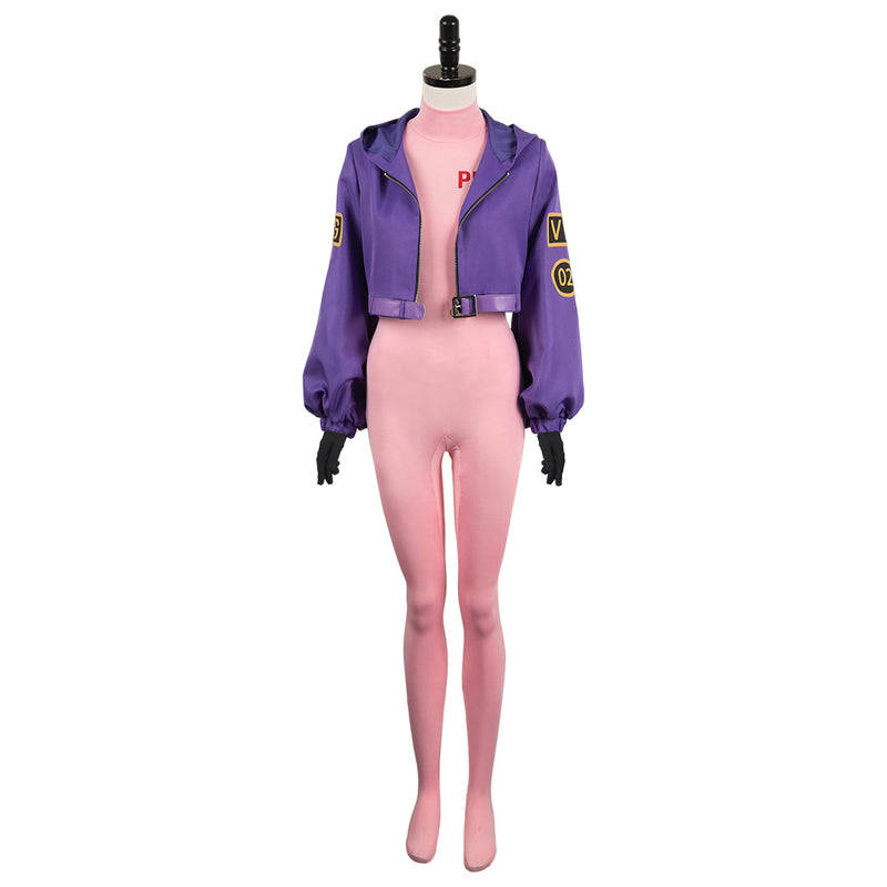 Anime One Piece Lilith Vegapunk Pink Jumpsuit Coat Set Outfits Cosplay Costume Halloween Carnival Suit