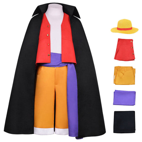 Anime One Piece Luffy Boys Kids Children Outfits Halloween Carnival Party Cosplay Costume