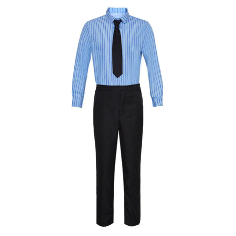 SeeCosplay One Piece Sanji Blue Shirt Pants Outfits Halloween Carnival Party Disguise Costume