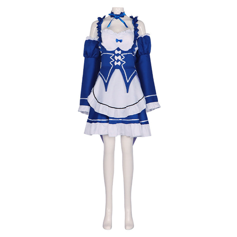 Anime Re Zero Rem Maid Dress Outfits Party Carnival Halloween Cosplay Costume