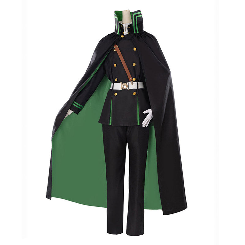 Seecosplay Anime Seraph of the End Yuichiro Hyakuya Men Green Balck Outfits Halloween Cosplay Costume