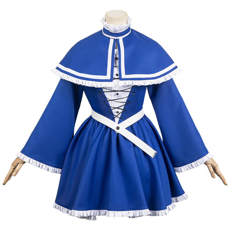 Anime Sousou No Frieren Lawine Women Blue Dress Set Cosplay Costume Outfits Halloween Carnival Suit