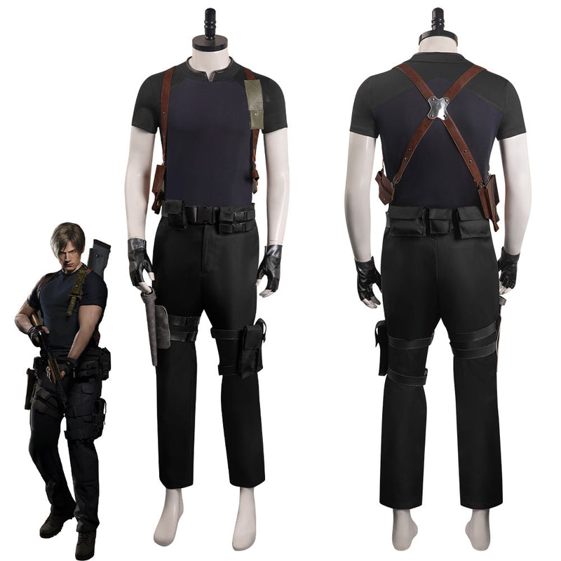 Resident Evil 4: Remake Leon S.Kennedy Cosplay Costume Halloween Carnival Party Disguise Suit