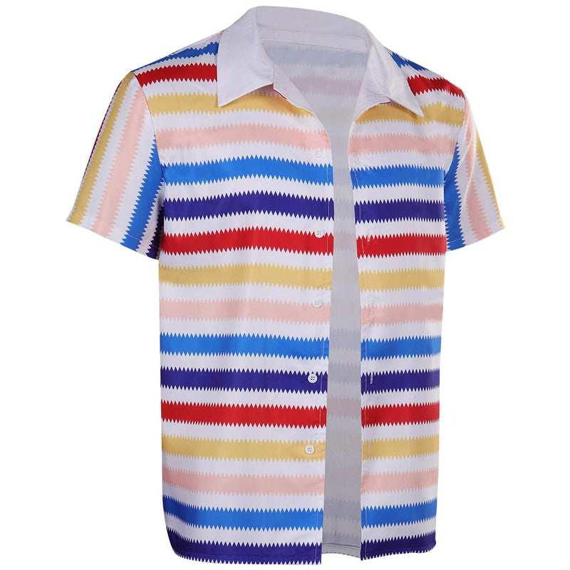 Moive Barbie:Costume Ken Rainbow Striped Shirt Outfits Halloween Carnival Cosplay Costume