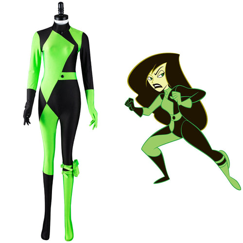 Kim Possible: Shego Adult Jumpsuit Halloween Costume Outfits Cosplay Costume For Adult Female