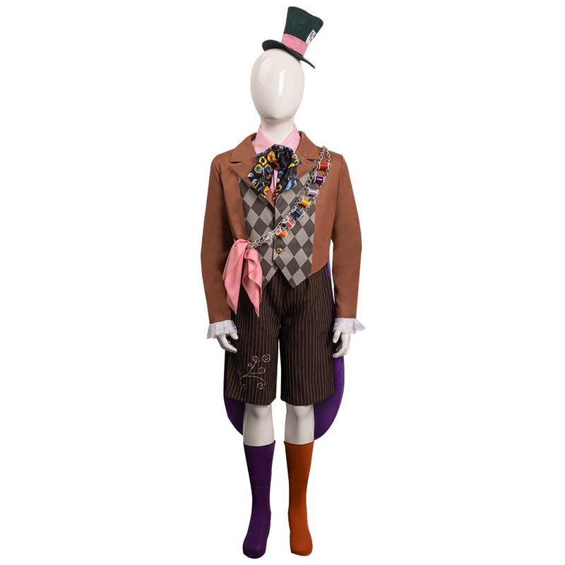 Seecosplay Alice in Wonderland Mad Hatter Kids Cosplay Costume Halloween Carnival Suit