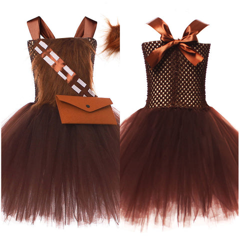 SeeCosplay Chewbacca Kids Children Girl Brown Dress Carnival Halloween Costume SWCostume