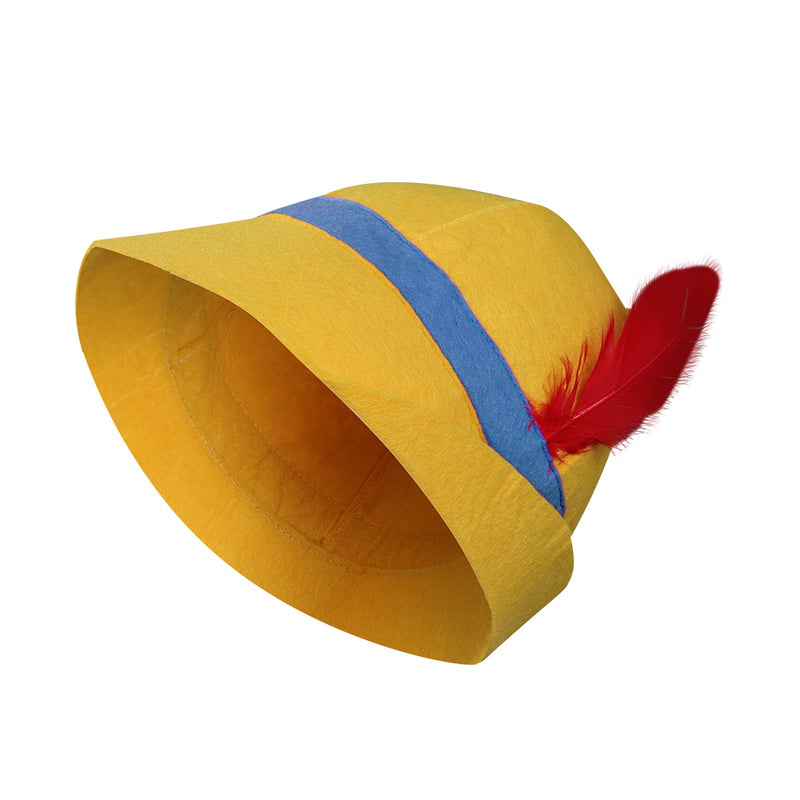 Children Pinocchio Cosplay Yellow Hat Cap Halloween Carnival Costume Accessories Prop