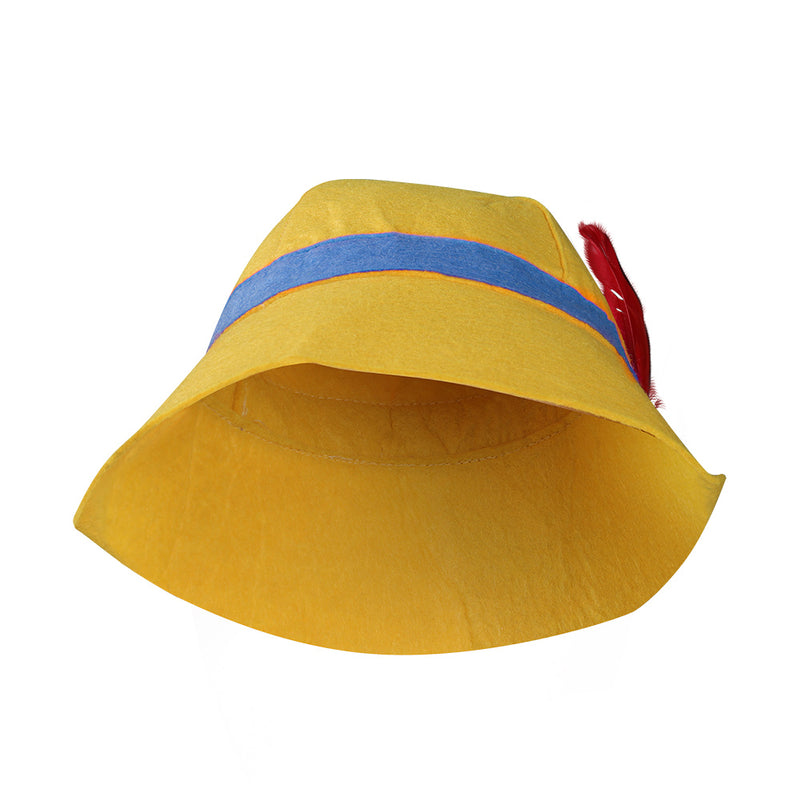 Children Pinocchio Cosplay Yellow Hat Cap Halloween Carnival Costume Accessories Prop