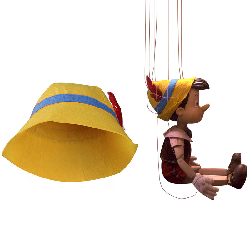 Children Pinocchio Cosplay Yellow Hat Cap Halloween Carnival Costume Accessories Prop