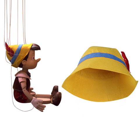 Children Pinocchio Cosplay Yellow Hat Cap Halloween Carnival Costume Accessories Prop