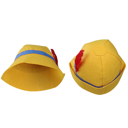 Children Pinocchio Cosplay Yellow Hat Cap Halloween Carnival Costume Accessories Prop