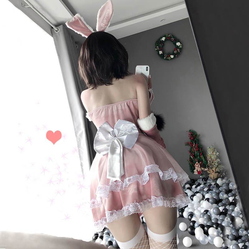 Cute Rabbit Cosplay Lace Dress kawaii_hoodie_kawaii_shops_kawaii_stores kawaii_outfit_kawaii_fashion