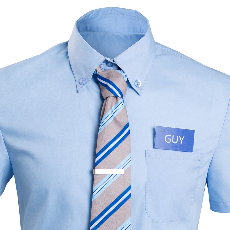 FREE GUY:COstume - Free Guy Blue Shirt Outfit Halloween Carnival Cosplay Costume