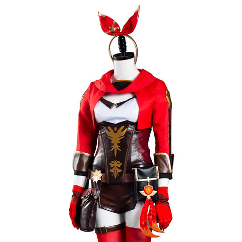 SeeCosplay Genshin Impact Amber Jumpsuit Costume Outfits for Halloween Carnival Suit Cosplay Costume Female