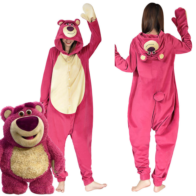 Toy Story 3:Costume Lotso Strawberry Bear Pajama Sleepwear Christmas Halloween Cosplay Costume Female