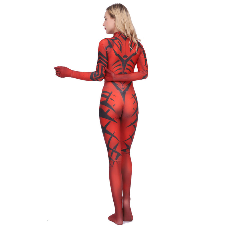 [All Sizes In Stock] Darth Talon Women Red Jumpsuit Carnival Halloween Costume