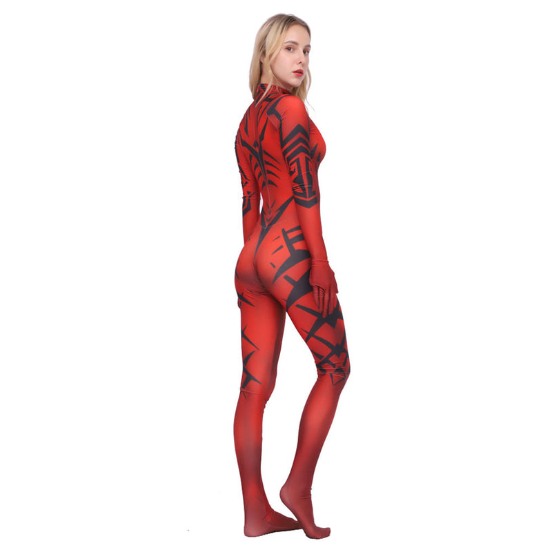 [All Sizes In Stock] Darth Talon Women Red Jumpsuit Carnival Halloween Costume