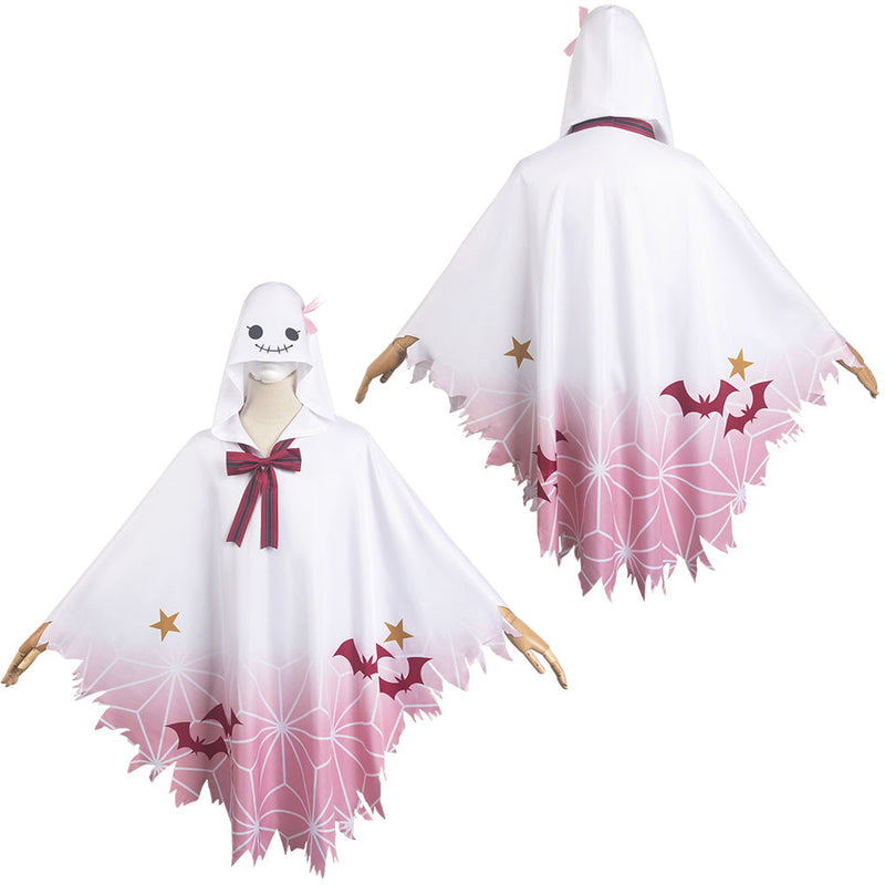 Kamado Nezuko White Unisex Ghost Hooded Cloak Party Carnival Halloween Cosplay Costume Accessories