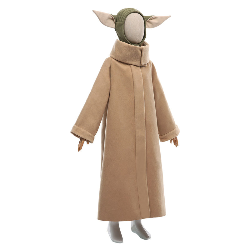 SeeCosplay The Mando Season 2-Baby Yoda Grogu Coat Headgear Cosplay Costume for  Kids