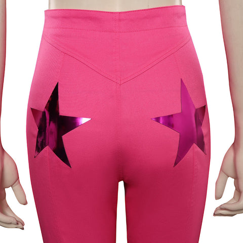 SeeCosplay 2023 Movie Pink Cowgirl Star-Covered Flared Pants Cosplay Costume