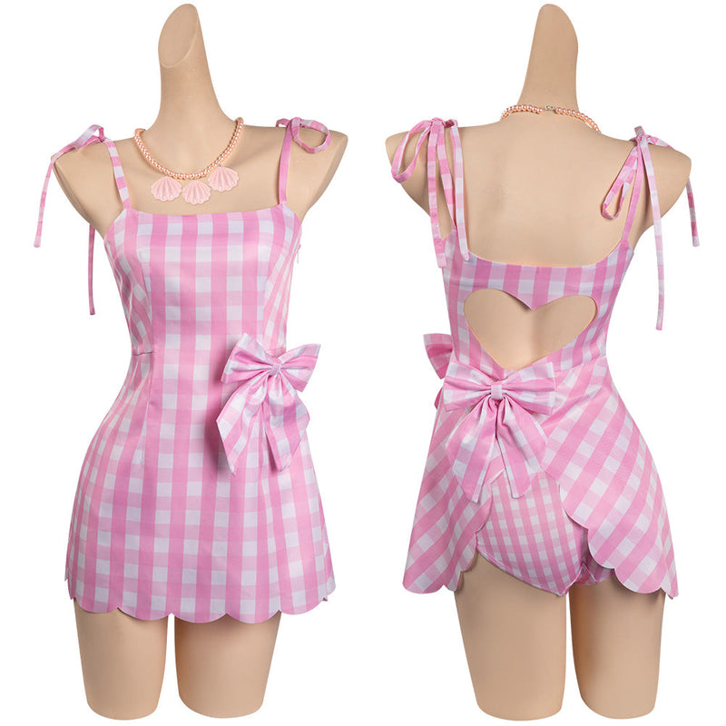 SeeCosplay BarB Pink Style Movie Pink Plaid Skirt for Kids Children Outfits Halloween Carnival Cosplay Costume BarBStyle
