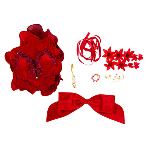 Aerith-Final Fantasy: Remake Aerith Aeris Gainsborough Red Party Dress Halloween Costume For Adult Female