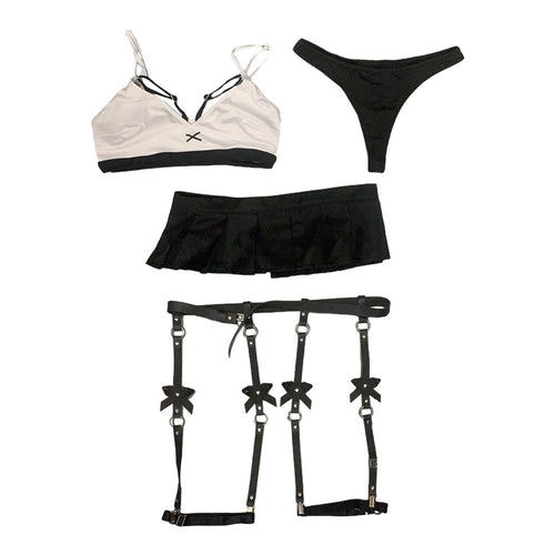 Final Fantasy:Costume Tifa Lockhart White Black Outfits Halloween Costume For Adult Female