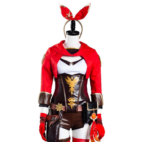 SeeCosplay Genshin Impact Amber Jumpsuit Costume Outfits for Halloween Carnival Suit Cosplay Costume Female