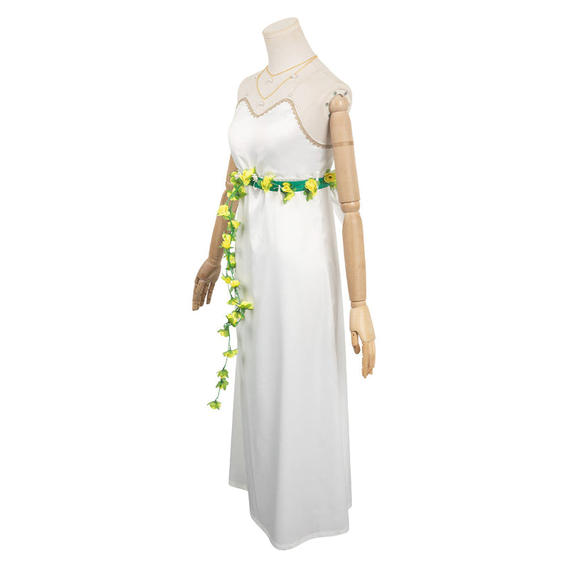 SeeCosplay Final Fantasy Costume Aerith Gainsborough Women White Dress Carnival Halloween Costume Female