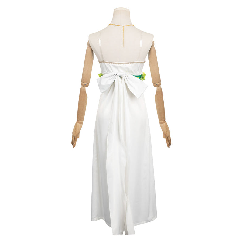 Final Fantasy: Costume Aerith Gainsborough Women White Dress Carnival Halloween Costume Female