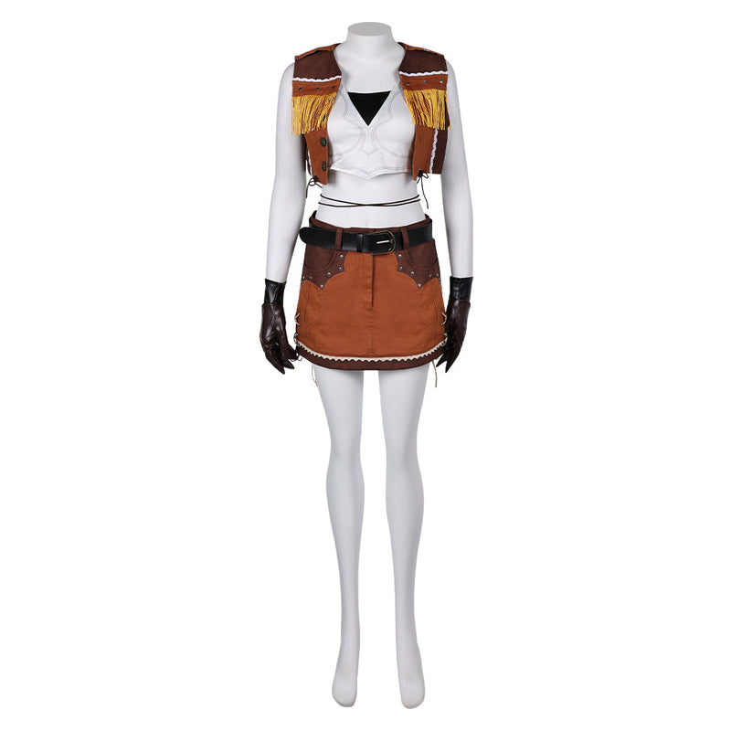 Final Fantasy: Costume Tifa Lockhart Women Brown Suit Carnival Halloween Costume Female