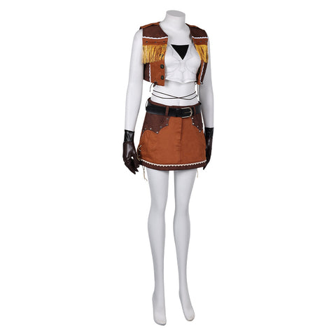 Tifa-Final Fantasy: Costume Tifa Lockhart Women Brown Suit Halloween Costume For Adult Female