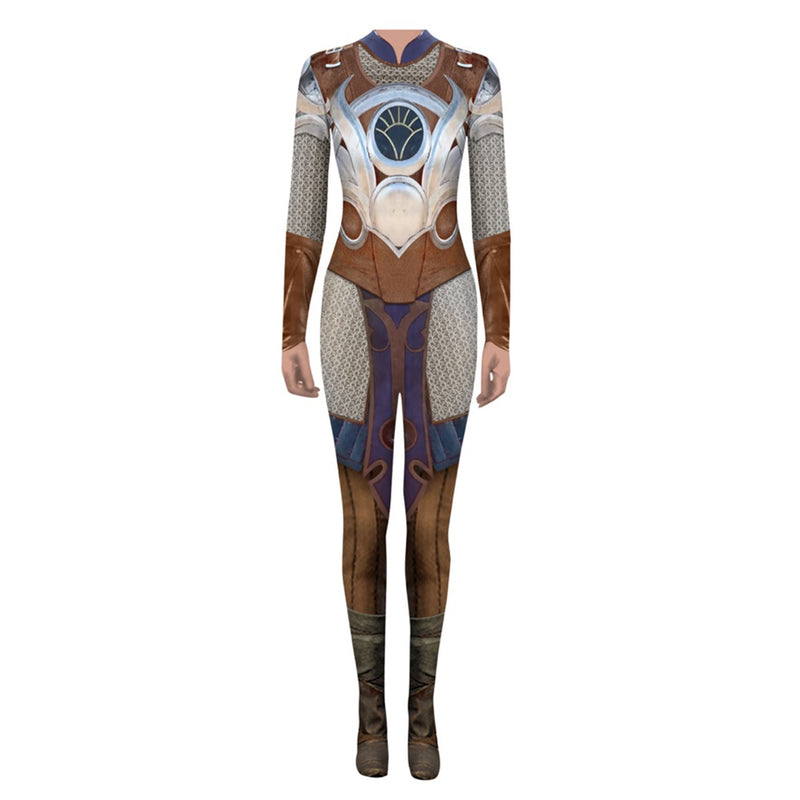 Game Baldurs Gate 3 Cosplay Shadowheart Brown Jumpsuit Cosplay Costume Outfits Halloween Carnival Suit